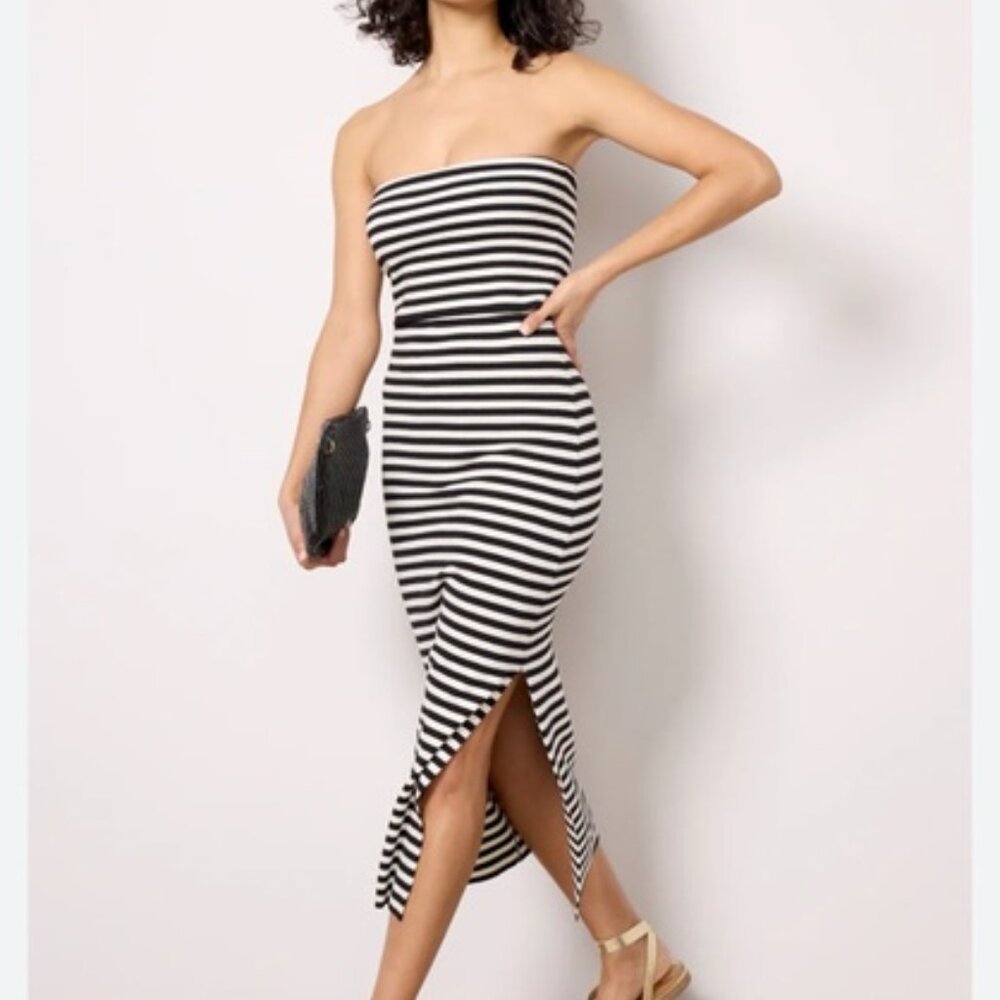 Evereve Jane Striped Strapless Dress XS - Picture 7 of 7